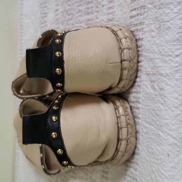 Banana Republic leather cream studded open side espadrille flat sandals … - Picture 6 of 9